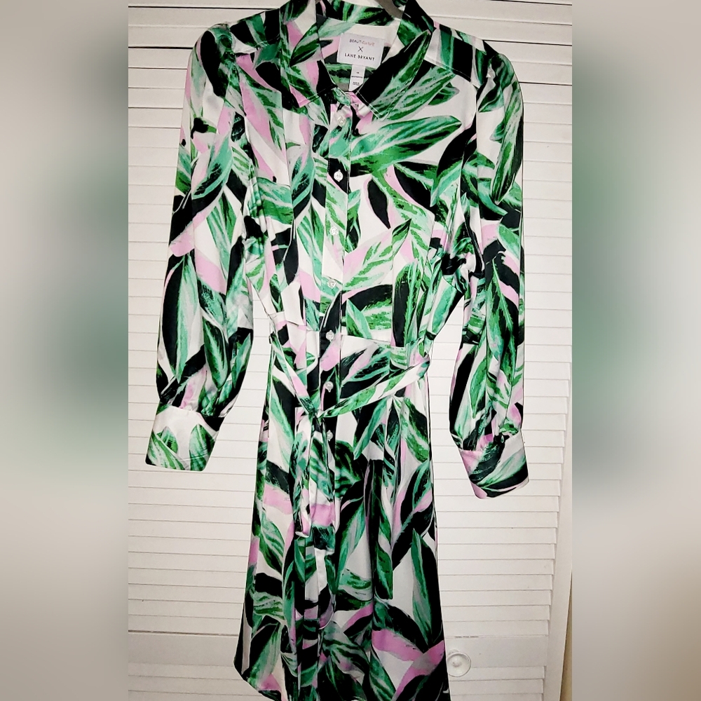Lane Bryant X BeautiCurve Palm Leaf Print Dress